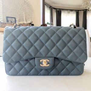 NWT Authentic Chanel Double Flap Jumbo Handbag